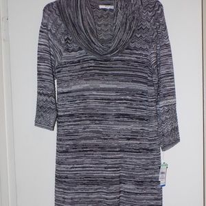 Studio One 3/4 Sleeve Cowl Sweater Dress